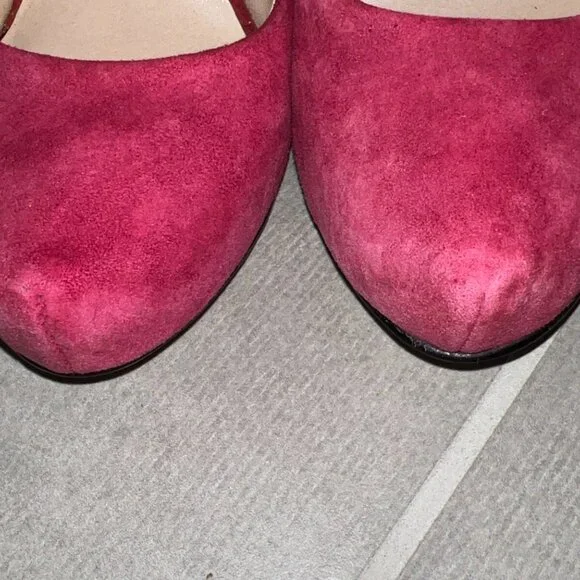 Nine West Pink Suede High Crystals Embellished Heels - Picture 10 of 10